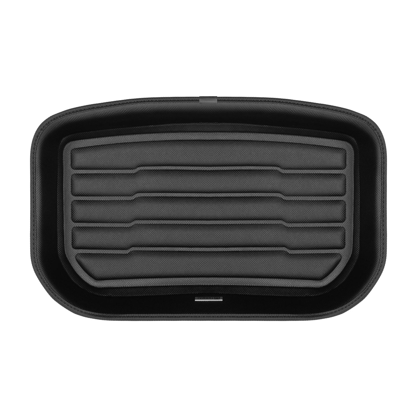 A set of black TuxMat trunk mats for Tesla Model Y models.